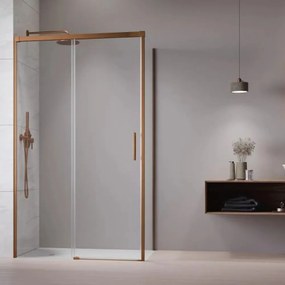 Usa de nisa culisanta Radaway Idea KDJ 160 cm sticla 6 mm finisaj cupru periat-transparent deschidere stanga