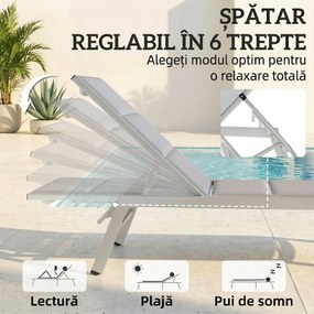 Outsunny Șezlong basculant pentru plajă | Aosom Romania
