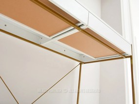 Masă PC Unica (lemn alb + auriu). 1109850