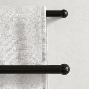 HOMCOM Suport de Prosoape de Podea cu 2 brațe, Suport de Prosoape din Metal pentru Baie, 50x18,5x85 cm, Negru | Aosom Romania