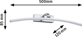 Paulmann 95558 - Aplica LED BENTO 10 W pentru tablouri, 230 V, 50 cm, crom mat