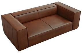 Canapea maro coniac cu tapițerie din piele 212 cm Madame – Windsor &amp; Co Sofas