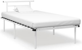 vidaXL Cadru de pat, alb, 100 x 200 cm, metal