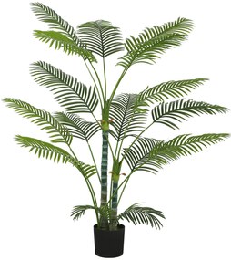 HOMCOM Palmă artificială cu 16 frunze de plastic, plantă artificială rezistentă la UV cu ghiveci de plastic, pentru interior și exterior, Verde | Aosom Romania