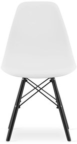 OFERTA Scaun alb OSAKA cu picioare negre calitatea II