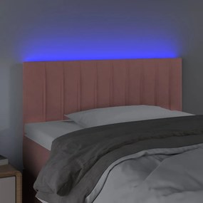 Tablie de pat cu LED, roz, 90x5x78 88 cm, catifea 1, Roz, 100 x 5 x 78 88 cm