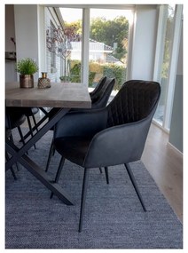 Set de scaune de sufragerie gri închis cu cotiere 2 buc. tapițat Harbo – House Nordic