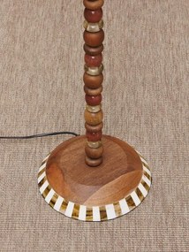 Lampadar din margele de sticla, cu abajur din bumbac, Morena