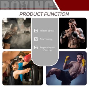 HOMCOM Sac de Box Rapid cu Formă de Par, Platformă, Accesorii Incluse, Antrenament Box | Aosom Romania