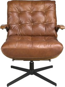 Fotoliu pivotant design LUX Dark Brown Leather