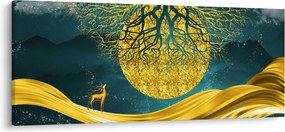 Tablou - Abstract, peisaj auriu (120x50 cm)