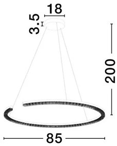 Lustra circulara aluminiu auriu GREAMY D-85cm