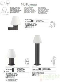 Aplica de perete exterior 74432+glob 74428 Mistu