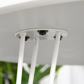 HOMCOM Masă de Comedor Rotundă cu Picioarele în formă de Furculiță din Metal Stil Modern Nordic pentru Bucătărie Sufragerie Cafenea Bar Ø70x75 cm Alb | Aosom Romania