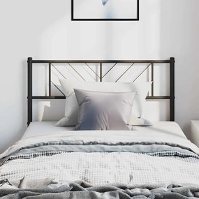 vidaXL Tăblie de pat metalică, negru, 100 cm