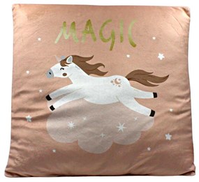 Pernuță unicorn culoarea roz 40x40 cm