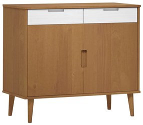 350546 vidaXL Dulap MOLDE, maro, 90x40x80 cm, lemn masiv de pin