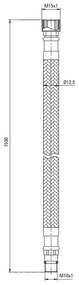 Furtun Deante pentru baterie bucatarie cu dus extractibil, 150 cm, nailon, gri