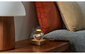 Veioză maro cu luminozitate reglabilă cu abajur din sticlă (înălțime 12 cm) Amber – Gingko