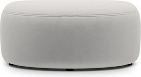 Taburet gri deschis cu tapițerie din catifea Kate – Micadoni