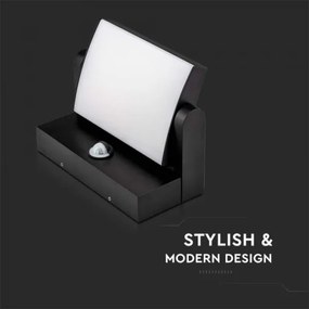 LED Aplica exterior cu senzor LED/17W/230V 4000K IP65 negru