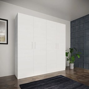 DULAP PORTO,205.2X52X204 CM,USI BATANTE,CULOARE ALB,PAL 16 MM