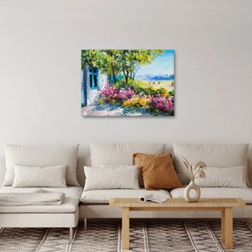 Tablou - Grădina din fața casei, pictură în ulei (70x50 cm)