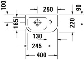Duravit 7494000412 - Lavoar suspendat D-CODE 40x22 cm ceramică/alb lucios