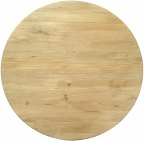 Masă lemn masiv natur Rotundă Elise Blat Stejar Înălțime 79 cm /Gri - ø140