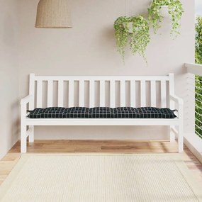 vidaXL Pernă bancă de grădină negru carouri, 180x50x7cm, textil oxford