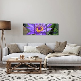 Tablou - Floare violet (cu ceas) (90x30 cm)