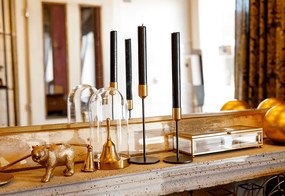 Set două sfeşnice, negru/auriu, ARLOB