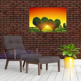 Tablou - Inima în coroanele copacilor (90x60 cm)