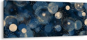 Tablou - Inele Albastru-Aurii (120x50 cm)