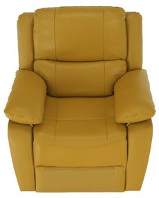 Fotoliu de relaxare, piele / piele ecologică galben, VIVAN