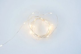 Crăciun LED sârmă de argint - 20 LED-uri, alb cald