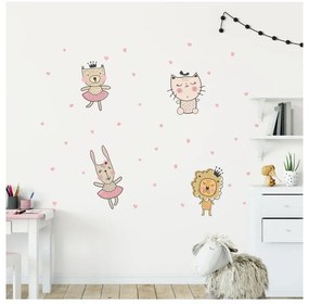 Set autocolante pentru perete Ambiance Scandinavian Animals with Hearts