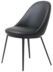 Scaun cu husă din imitație de piele Unique Furniture Gain, negru