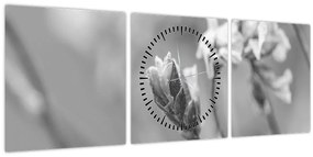 Tablou - Floare înflorită (cu ceas) (90x30 cm)