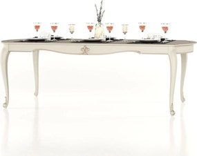 Masă lemn masiv Dining Celisea Pliabilă 240/, 245 × 110 × 79 cm - Ivoire