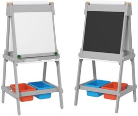 AIYAPLAY Tabla de desen pentru copii dublă cu rola de hârtie, tablă cu cretă, tablou, design 3-in-1 pentru desen și pictură | Aosom Romania