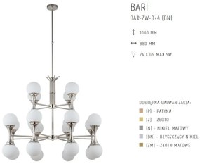 Candelabru 24 surse de lumina design LUX realizat manual BARI