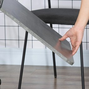 HOMCOM Masă de bucătărie pliabilă masă de sufragerie pliantă 2 pliante cu 2 sertare 1 dulap și 1 raft de depozitare 120 x 60 x 76,5 cm - gri | Aosom Romania