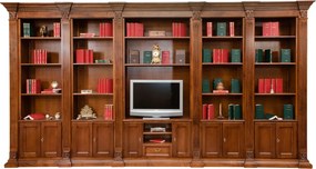 Bibliotecă lemn masiv Augustine, 447 × 41 × 238 cm