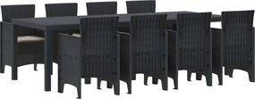 vidaXL Set de masă pentru grădină 9 pcs Antracit Polipropilenă