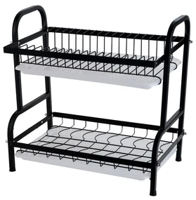 Suport vesela TRENDY'S, cu doua nivele, alb-negru, 39 X 23,5 X 56 cm
