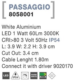 Spot LED ambiental de exterior IP54 PASSAGGIO NVL-8058001