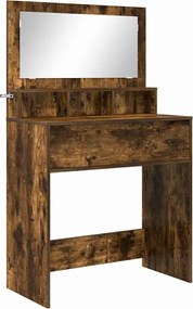 vidaXL Mese de toaletă pentru dormitor cu sertar Stejar fumuriu