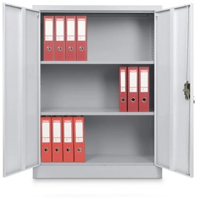 Dulap metalic universal mediu 90 x 40 x 120 cm, încuietoare cilindru, gri deschis - ral 7035