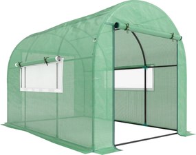 Outsunny Seră tip Tunel Walk-In 300 x 200 cm - Verde | Aosom Romania